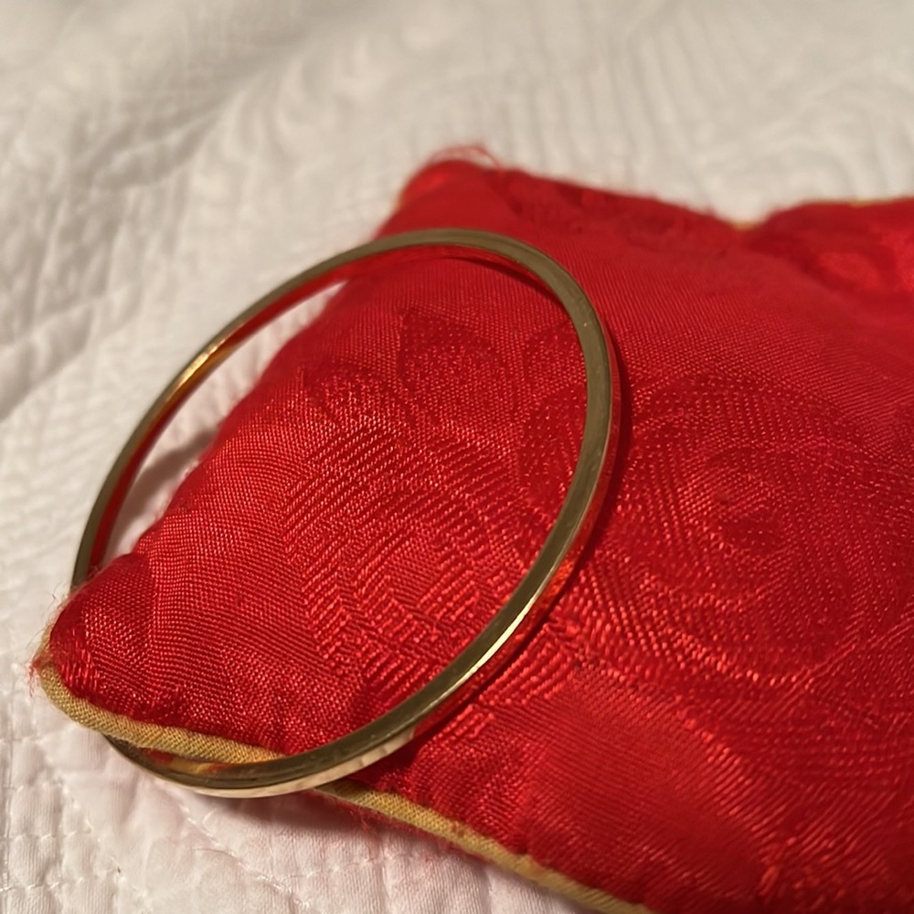 Beautiful 14k Dipped Gold Bangle - image 3
